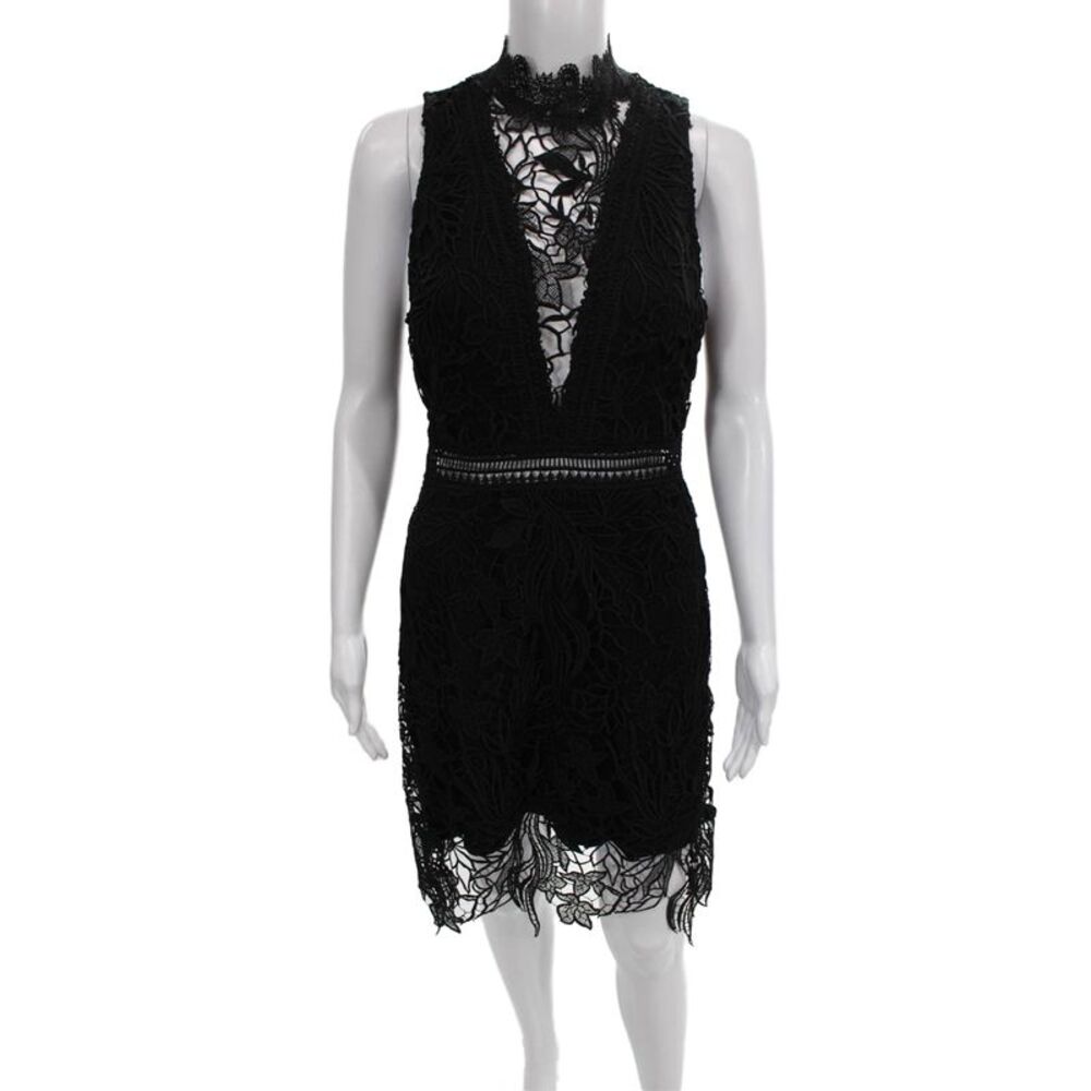 ASTR Womens Bodycon Black Mock Neck Midi Sleeveless Dress Polyester Zip Size M